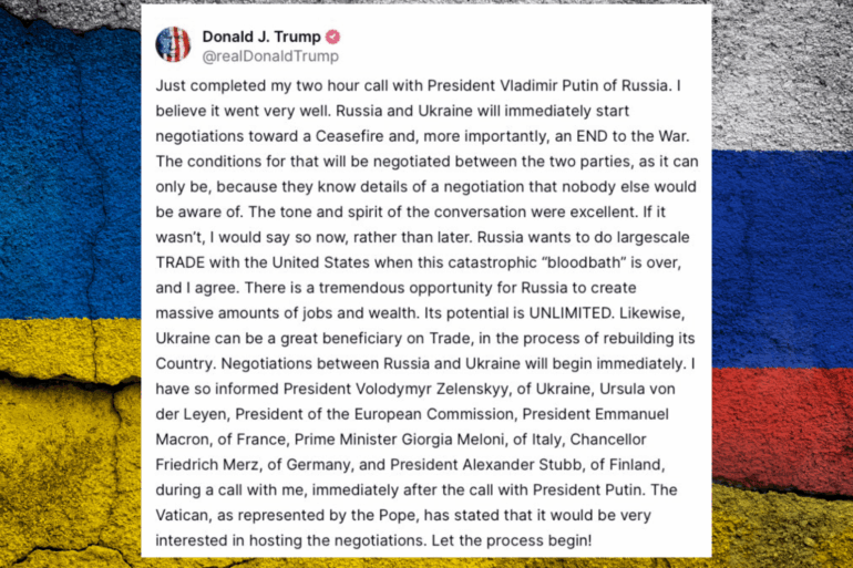 Trump Russia Ukraine ceasefire talks to begin immediately