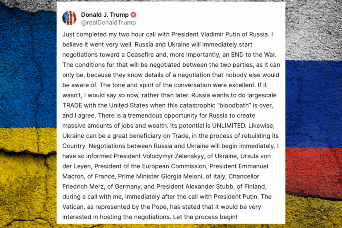 Trump Russia Ukraine ceasefire talks to begin immediately